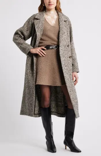 Treasure & Bond Herringbone Tweed Coat in Brown- Black Tweed at Nordstrom Rack, Size Xx-Large | Nordstrom Rack