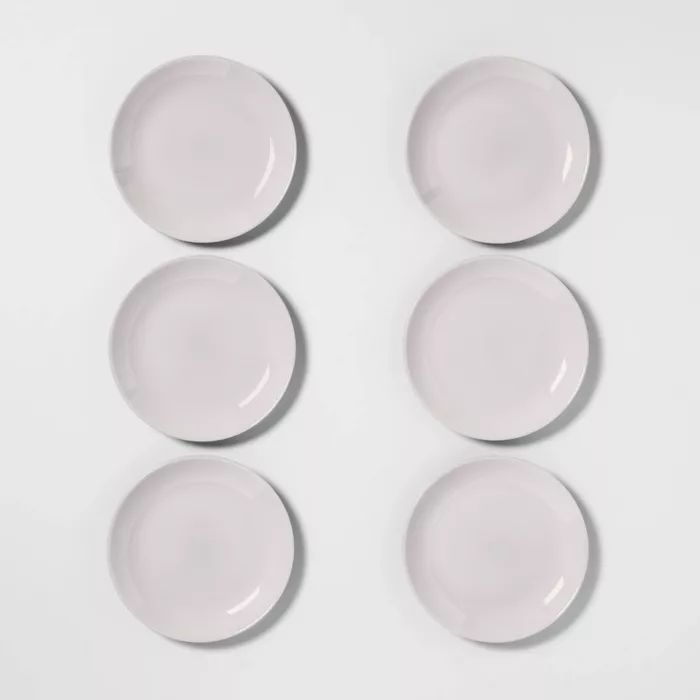 7.4" 6pk Glass Salad Plates Gray - Made By Design™ | Target