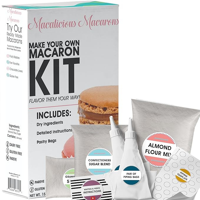 W4W Macalicious Macaron Baking Mix, DIY Bake Your Own French Macarons Kit, Includes All Dry Ingre... | Amazon (US)