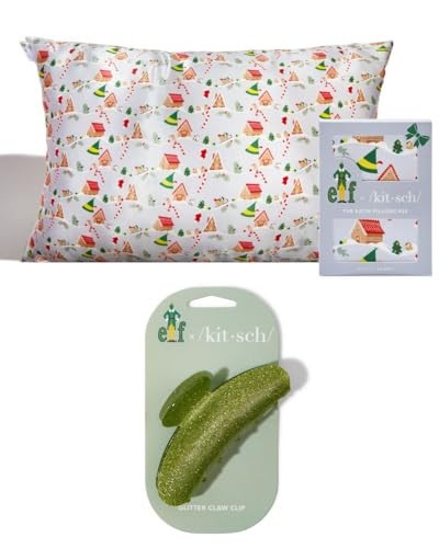 Kitsch Elf Satin Pillowcase & Glitter Claw Clip with Discount | Amazon (US)
