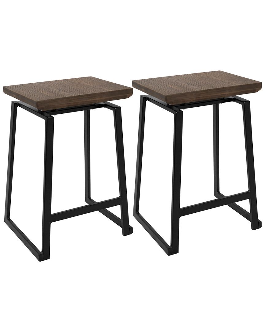 Lumisource Set of 2 Geo Counter Stools | Gilt