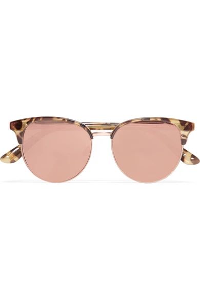 Le Specs - Déjà Vu Cat-eye Acetate And Rose Gold-tone Mirrored Sunglasses - Tortoiseshell | NET-A-PORTER (UK & EU)