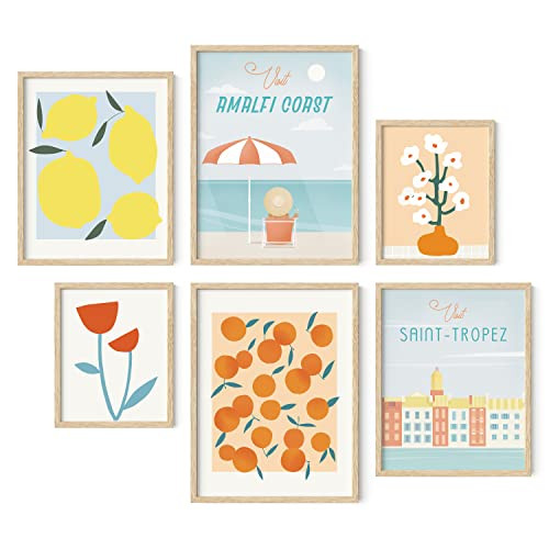 HAUS AND HUES Vintage Travel Posters (Set of 4), Wall Art, Unframed, 12x16 inches, Retro, Italy, ... | Amazon (US)