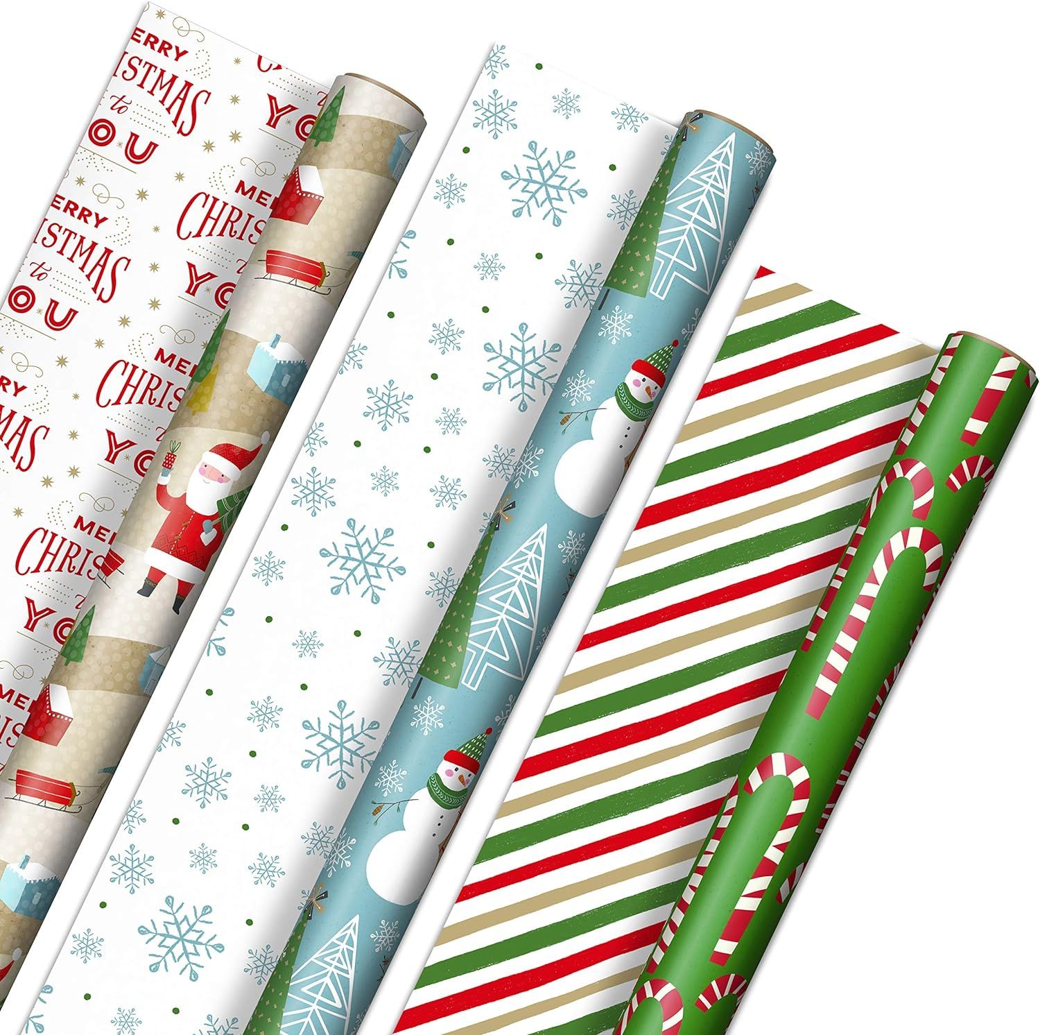 Hallmark Reversible Christmas Wrapping Paper (3 Rolls: 120 sq. ft. ttl) Rustic Santa, Papercraft ... | Amazon (US)