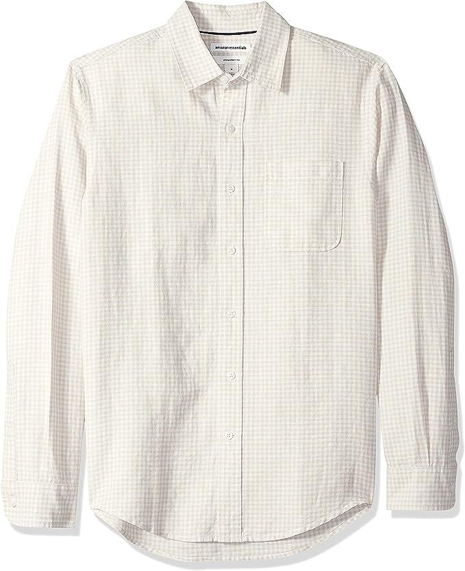 Amazon Essentials Men's Slim-Fit Long-Sleeve Linen Cotton Shirt | Amazon (US)