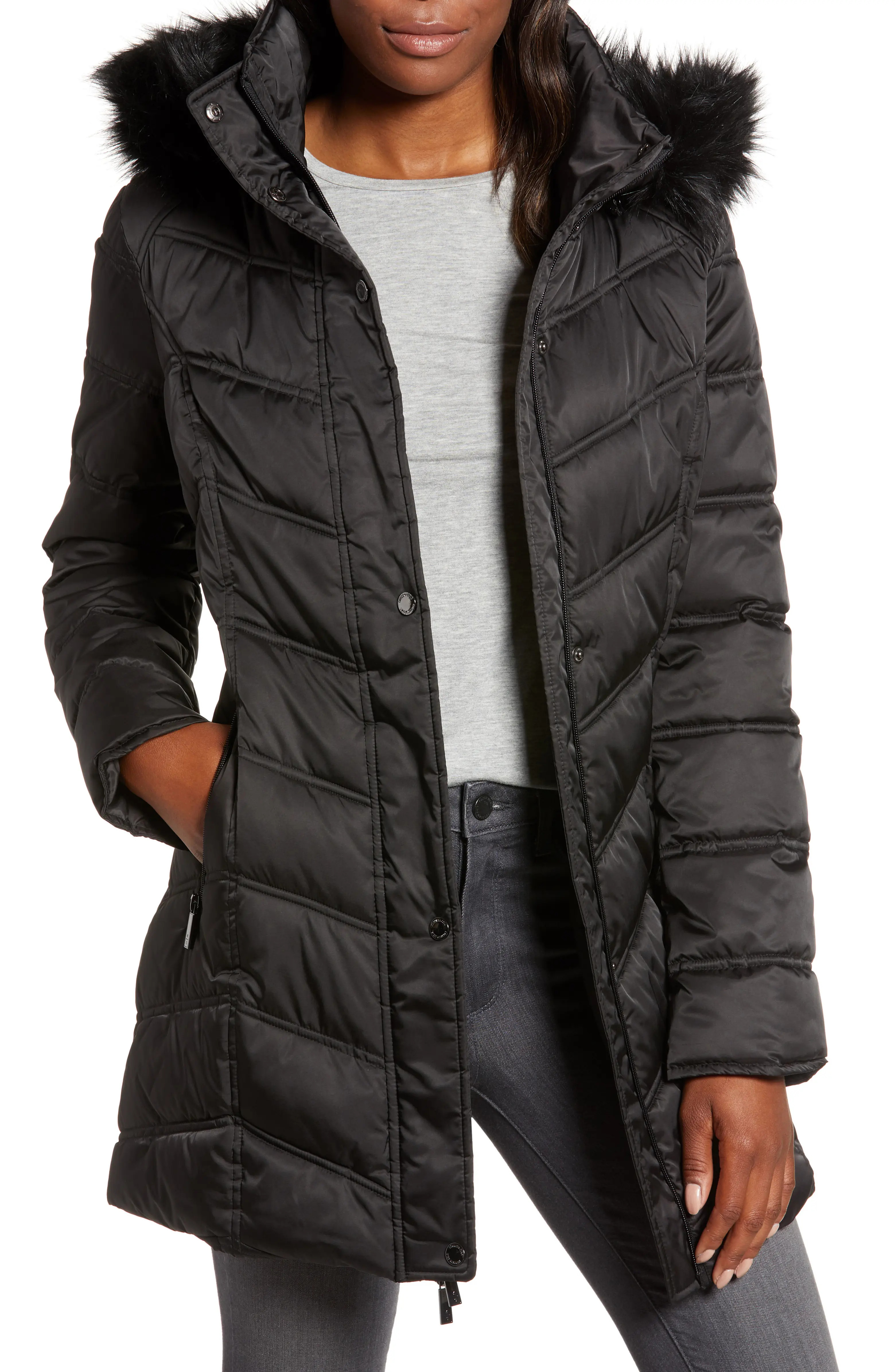 Faux Fur Trim Puffer Jacket | Nordstrom