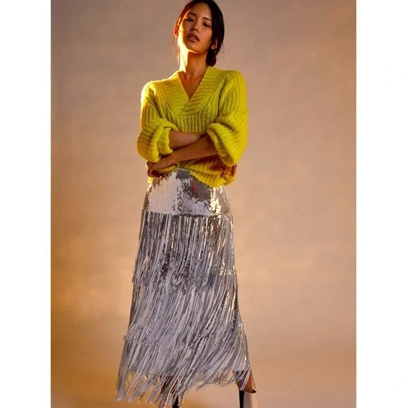 Maeve Tatiana Sequined Fringe
Midi Skirt Sz 8 | Poshmark