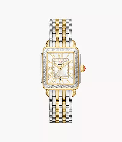 Deco Madison Mid Two-Tone Diamond Watch | Michele Watches