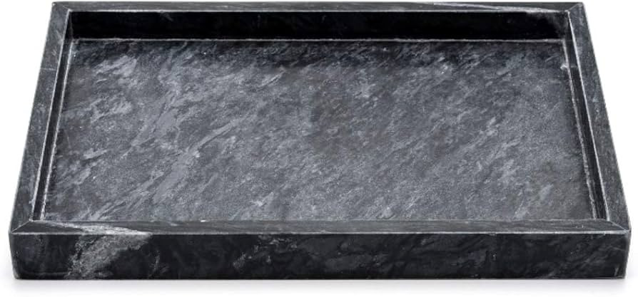 Noble Natural Marble Tray for Desktop/Kitchen/Vanity/Bathroom, Stone Organizer Tray for Coffee Ta... | Amazon (US)