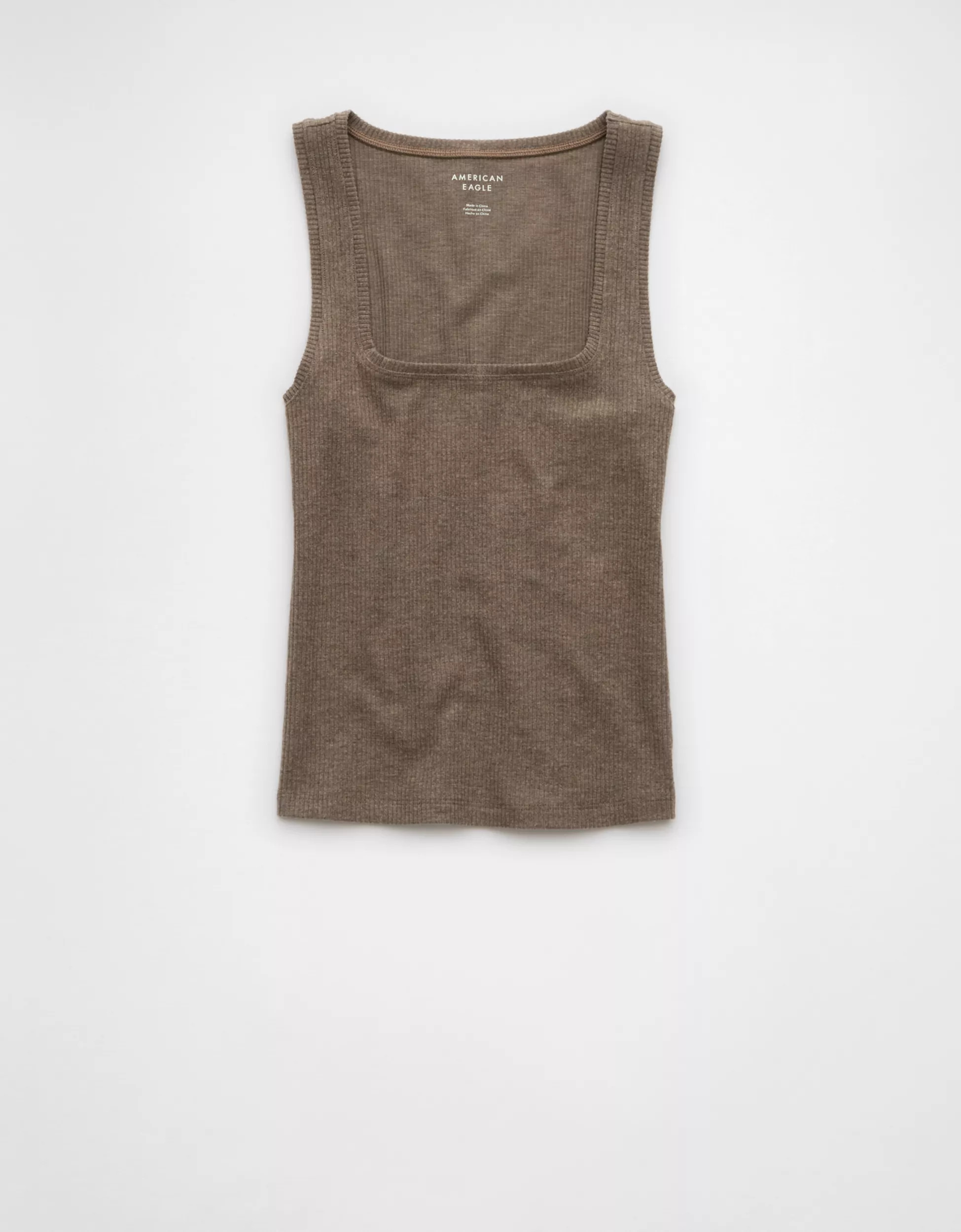 AE Plush Square Neck Tank Top | American Eagle Outfitters (US & CA)