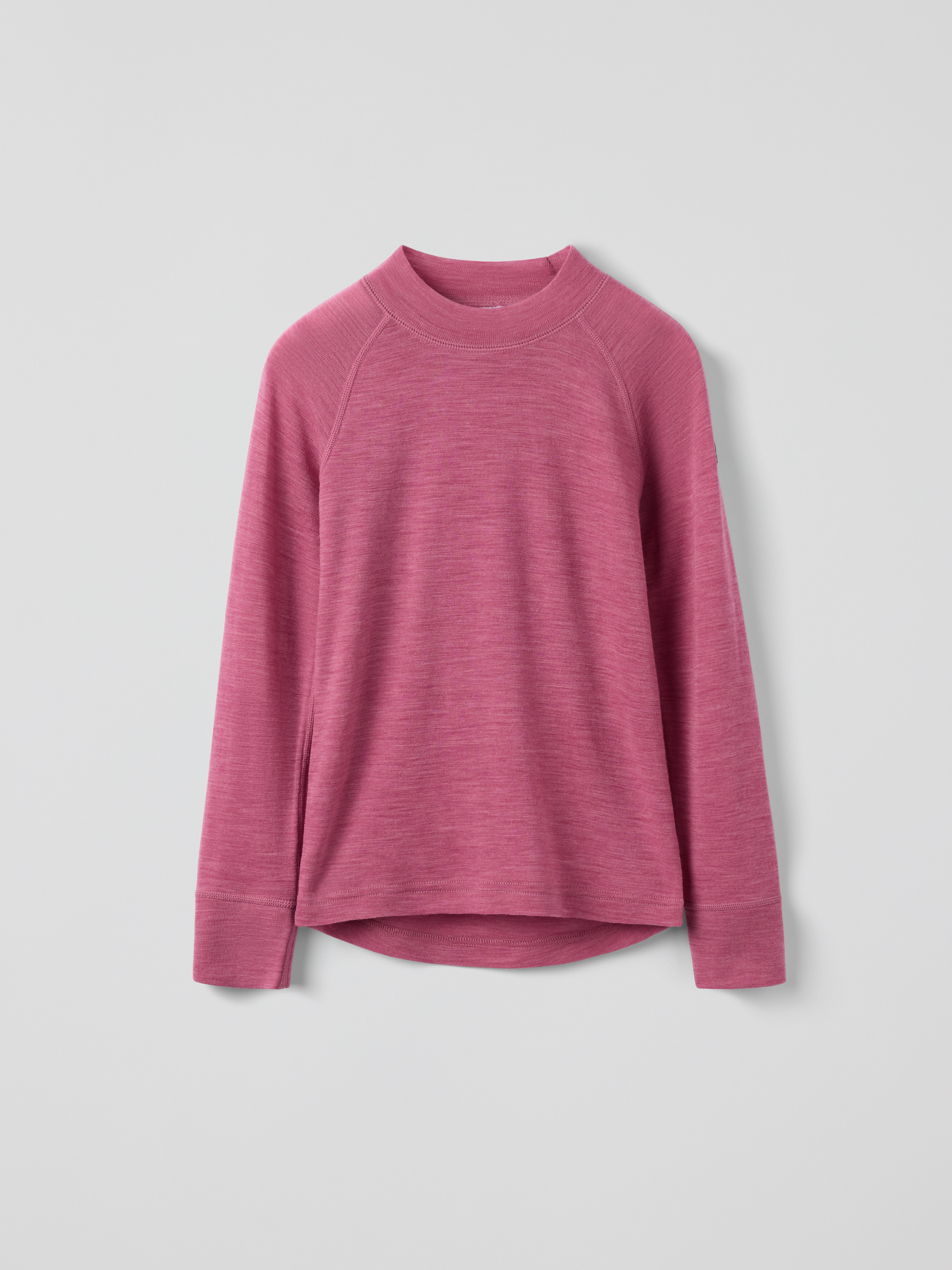 Long-sleeve base layer top merino wool - Pink | Polarn O Pyret