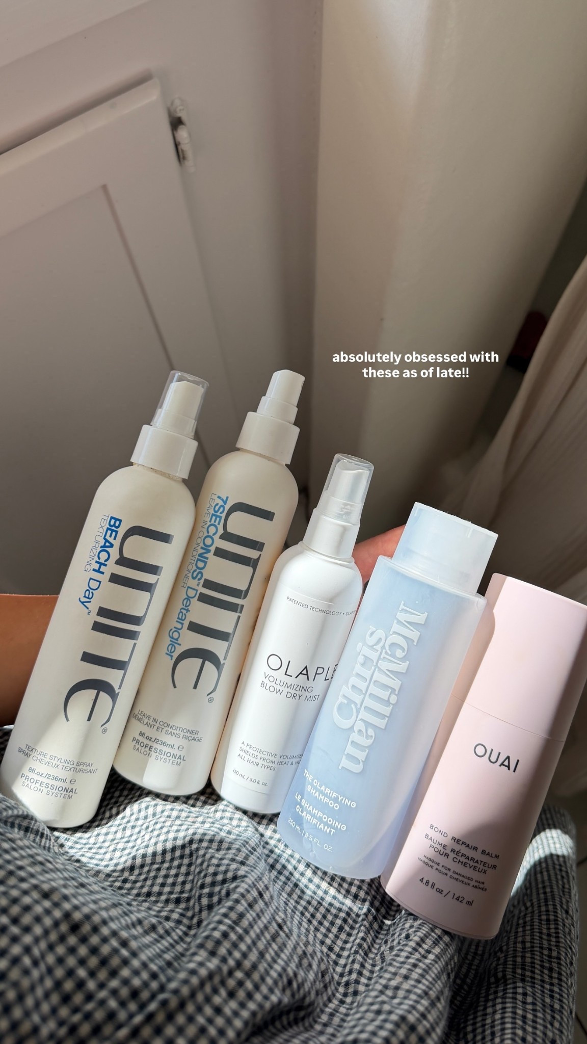 absolutely obsessed with these as of late!! @unite_hair @olaplex @chrismcmillanhair @theouai