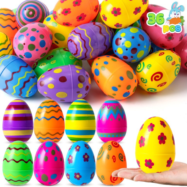 JOYFY 36 PCS 3.15'' Printed Plastic Easter Eggs for Easter Hunt, Basket Stuffers Fillers, Classro... | Walmart (US)