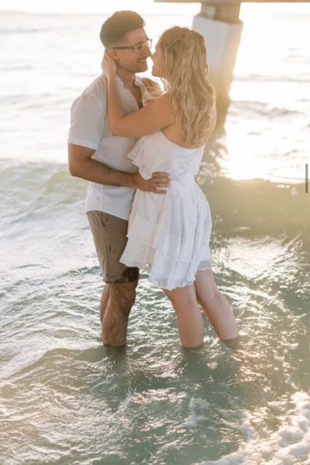 This white dress is perfect for a beach engagement photoshoot!

#LTKunder100 #LTKU
