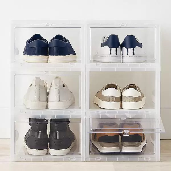 Best Value Drop-Front Shoe Box Case of 6 | The Container Store