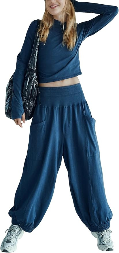2 Piece Outfits for women Long Sleeve Lounge Sets Cropped Tops and Sweatpants Sweatsuit Tracksuit | Amazon (US)