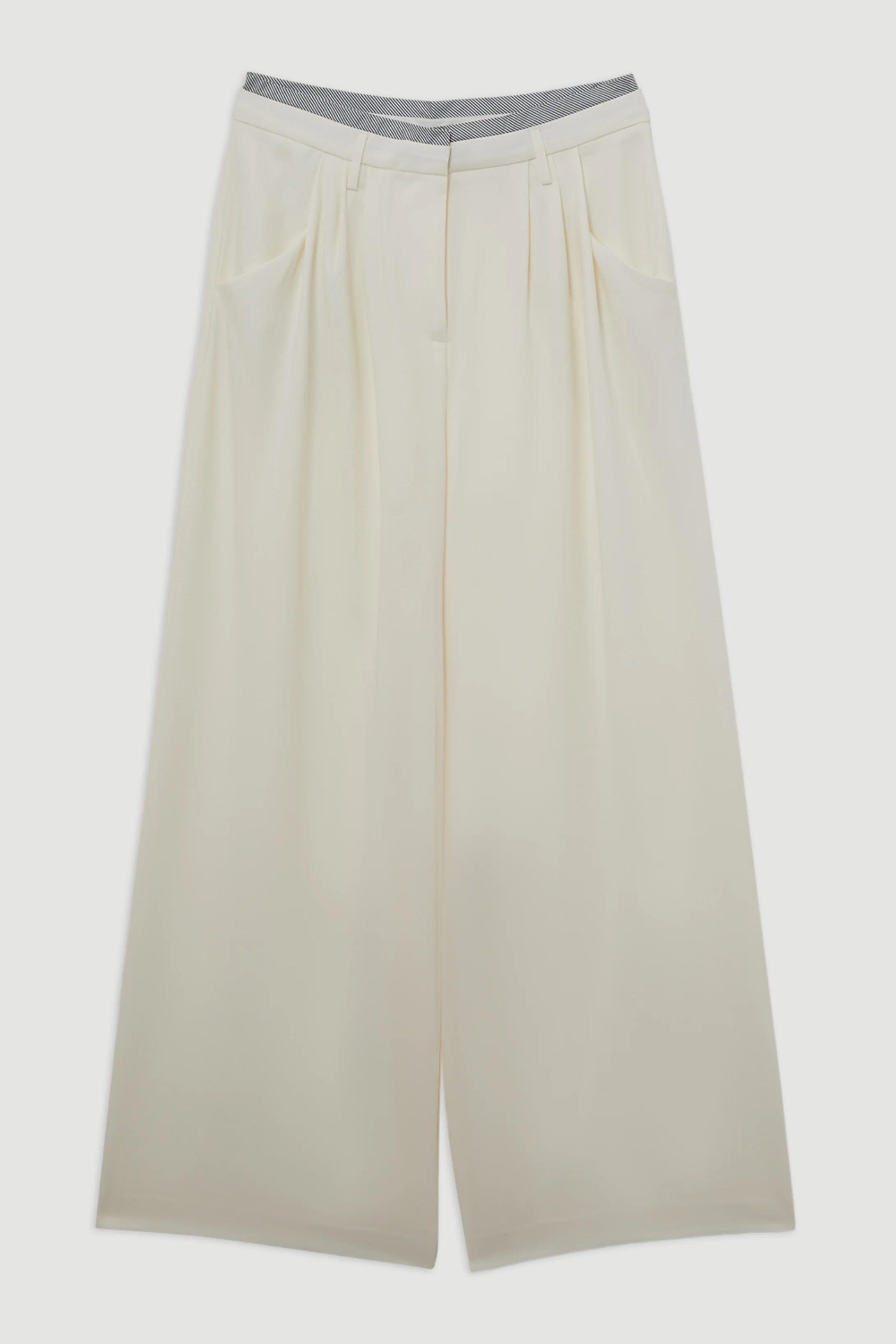 Tailored Crepe Pleat Detail Wide Leg Trousers | Karen Millen UK + IE + DE + NL