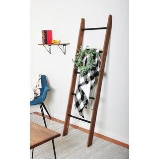 Black Metal Rung Industrial Modern Blanket Ladder - 20 x 72 (Light Brown) | Bed Bath & Beyond