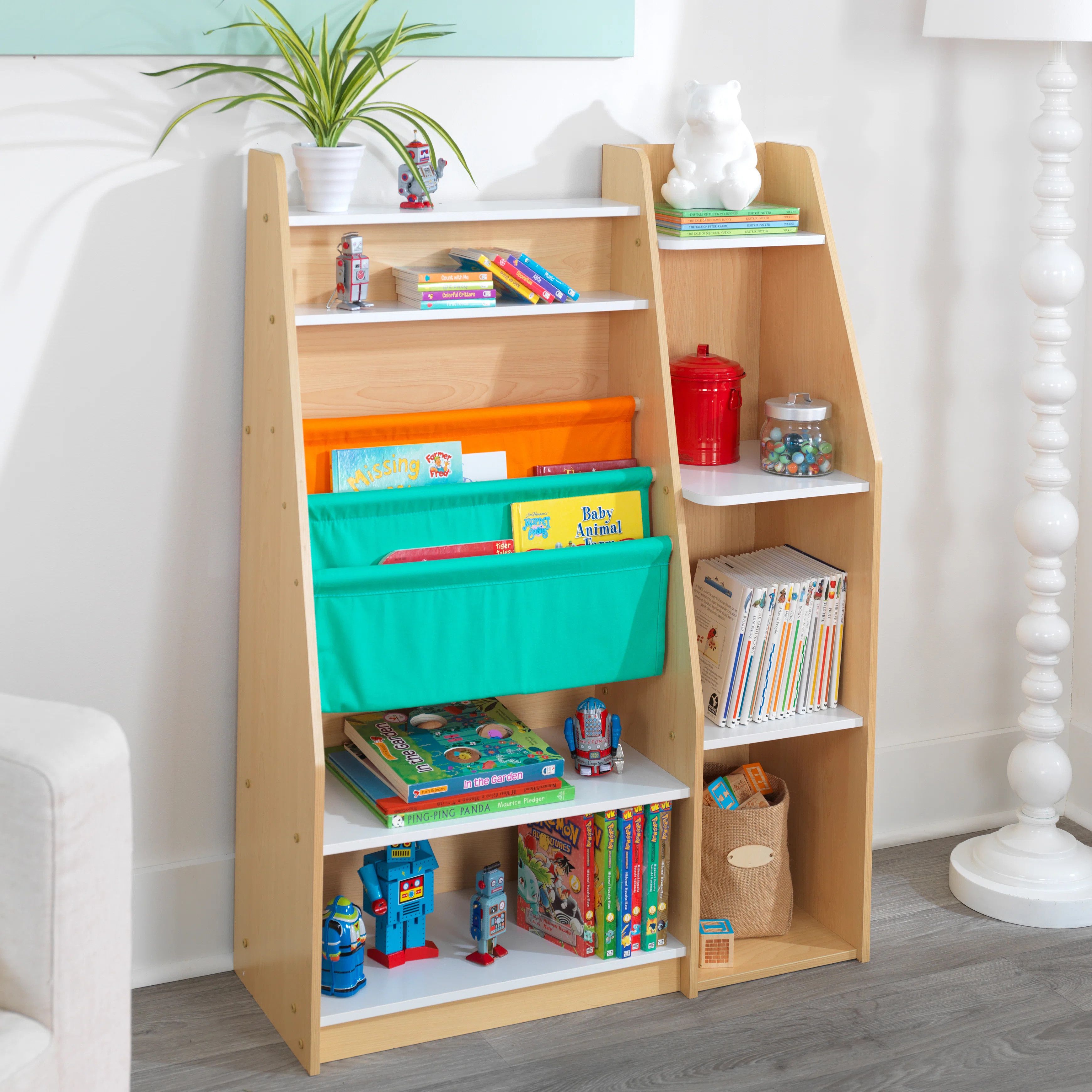 KidKraft Pocket Storage Wood Bookshelf, Children's Furniture & Reviews | Wayfair | Wayfair North America