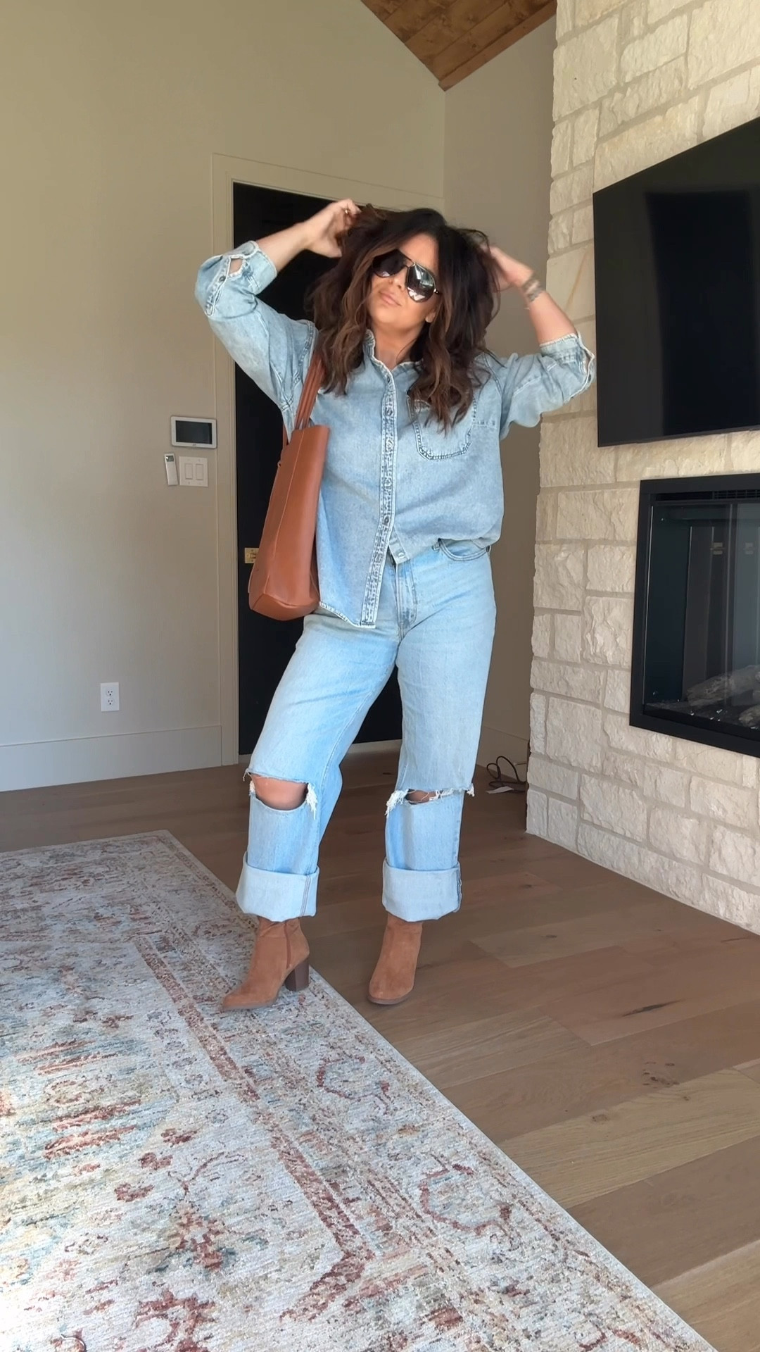 Denim on denim fall outfit 
Denim shirt: XL (mines sold out from target, but I found tons more!)
Jeans: TTS (I cuffed mine twice and used the tagging thing to hem them)
Scrunch suede Booties: TTS


#LTKFindsUnder50 #LTKStyleTip #LTKMidsize

#LTKStyleTip #LTKMidsize #LTKCyberWeek