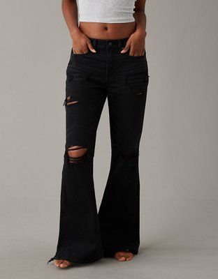 AE Ripped Low-Rise Baggy Flare Jean | American Eagle Outfitters (US & CA)
