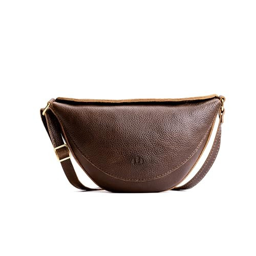 Portland Leather Goods Koala Sling Bag – Leather Sling with Top Magnetic Closure, Interior Pocket & Adjustable Strap – Handmade from the Finest Full-Grain Hides – Large, Coldbrew | Amazon (US)