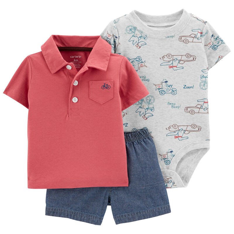 3-Piece Polo Little Short Set | Carter's