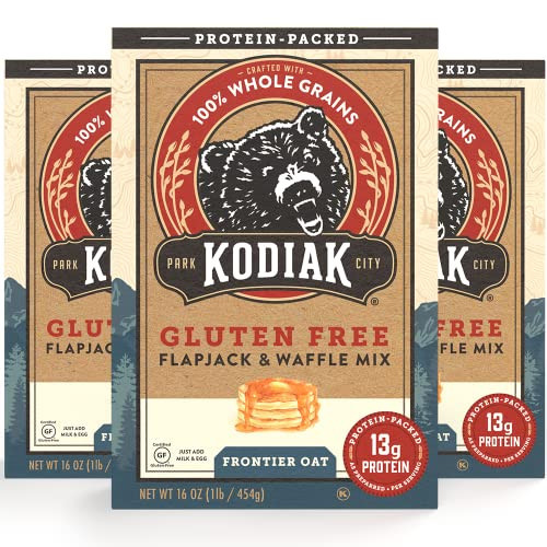 Kodiak Cakes Frontier Oat Gluten-Free Flapjack & Waffle Mix, 16 Oz (Pack Of 3) | Amazon (US)