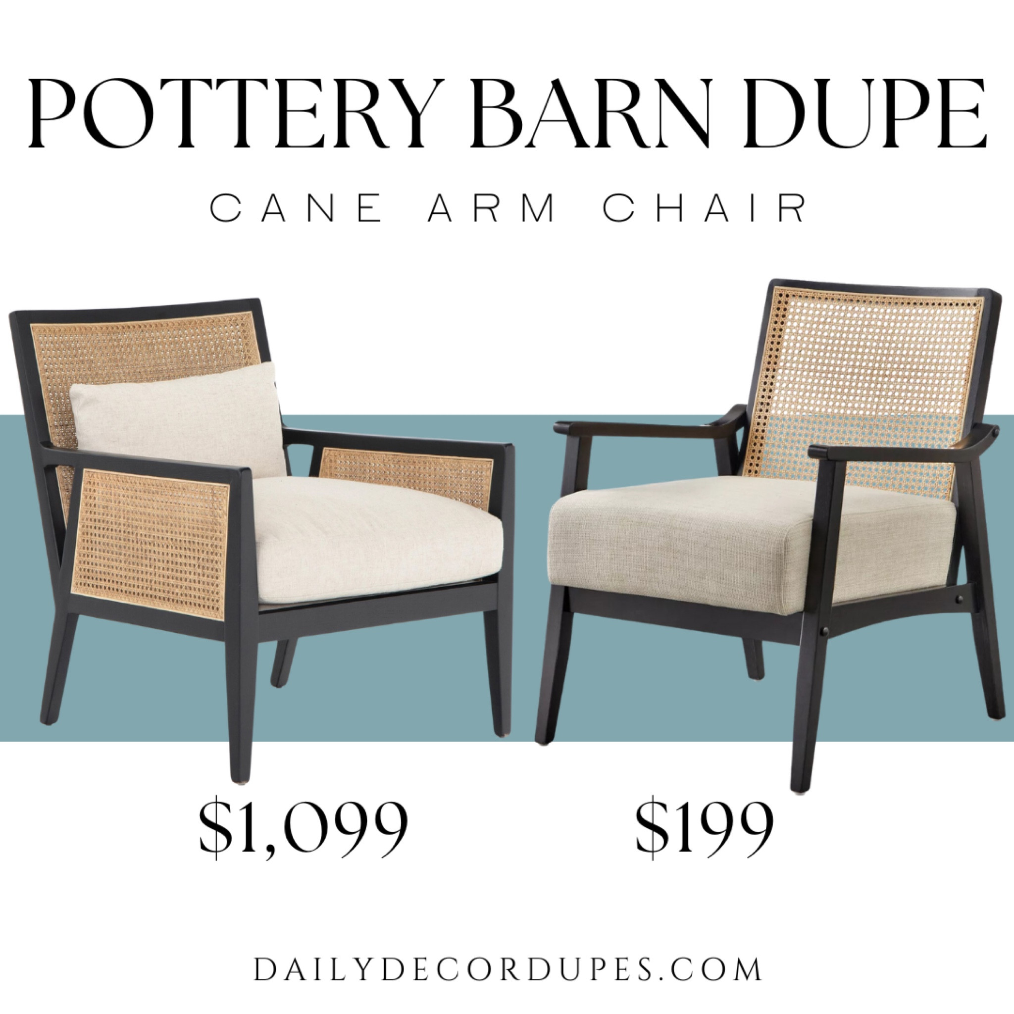 Pottery Barn Lisbon Cane arm Chair. living room chair. Cushioned seat. Wooden frame armchair. Fashionable Mid-Century modern style. Cane back and black wood frame.

Dupe dupes more affordable option find replica copy cat similar look for less budget friendly affordable cheap cheaper beautiful pretty. Clearance sale coupon code discount code promo code luxury lookalike look a like Inspo inspiration inspired by idea ideas Love dupes like these? I share multiple every day in my FB group “DAILY DECOR DUPES”

#LKTTarget

#LTKhome #LTKsalealert