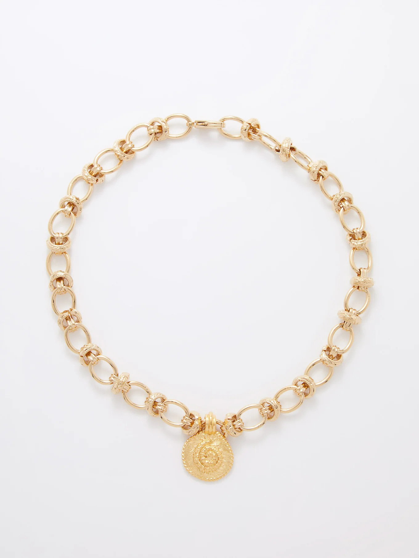 Marin shell-embossed 18kt gold-plated necklace | By Alona | Matches (UK)