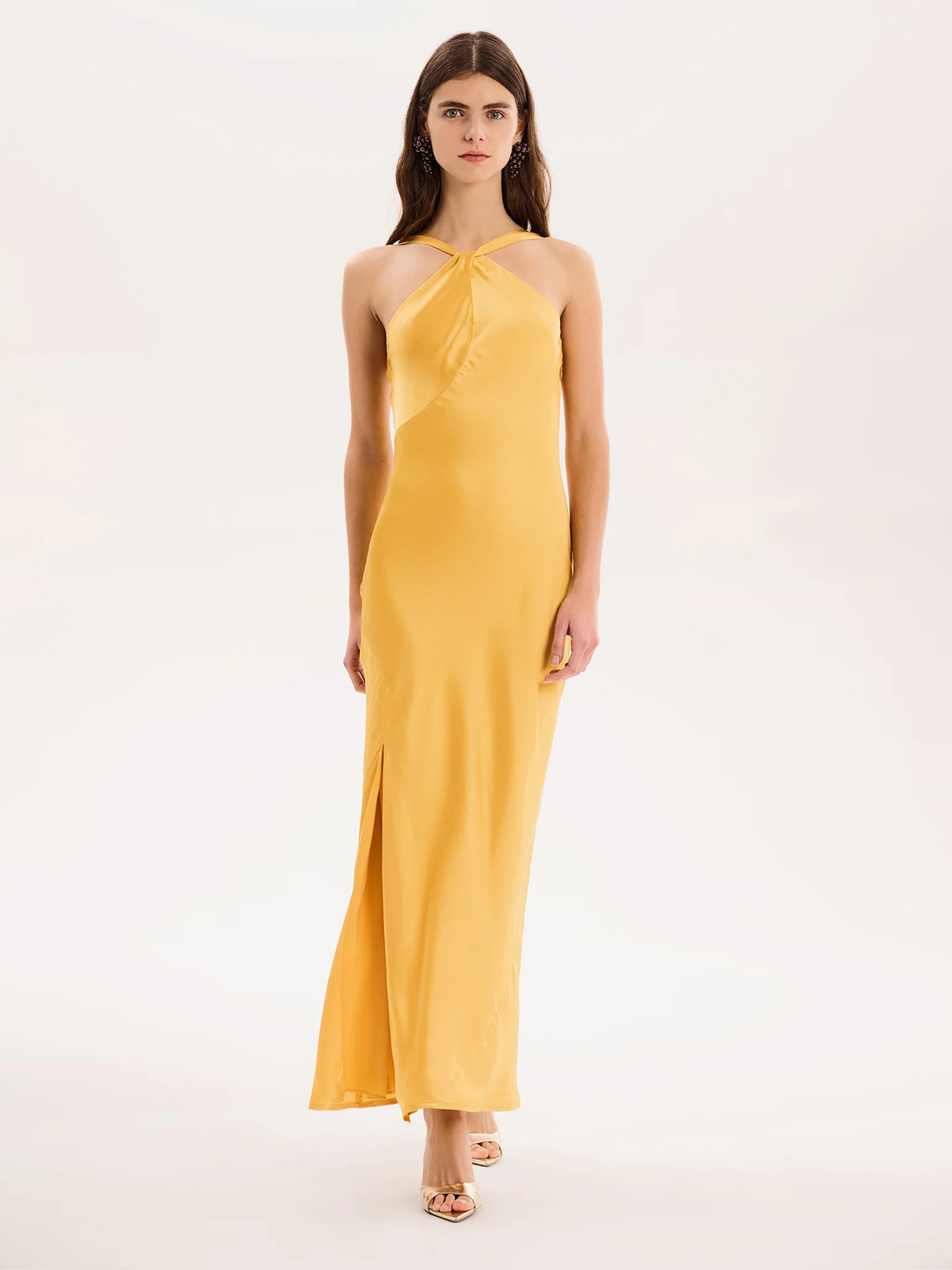 Alessia Dress in Egg Yolk Yellow | OMNES UK