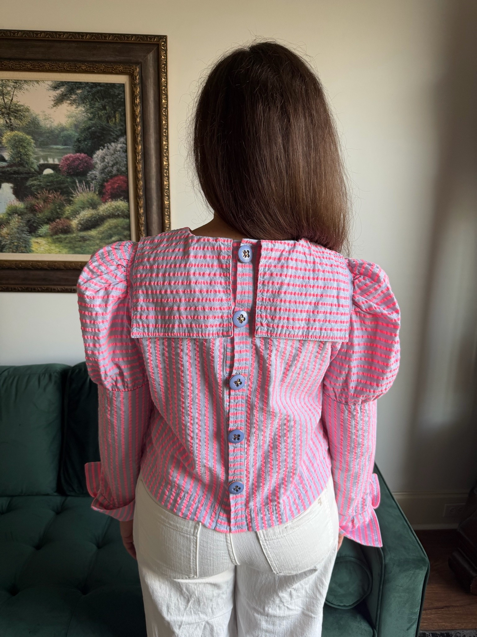 The cutest pink seersucker top! The back is adorable! 🥰 wearing medium

#LTKootd #LTKSeasonal #LTKMidsize