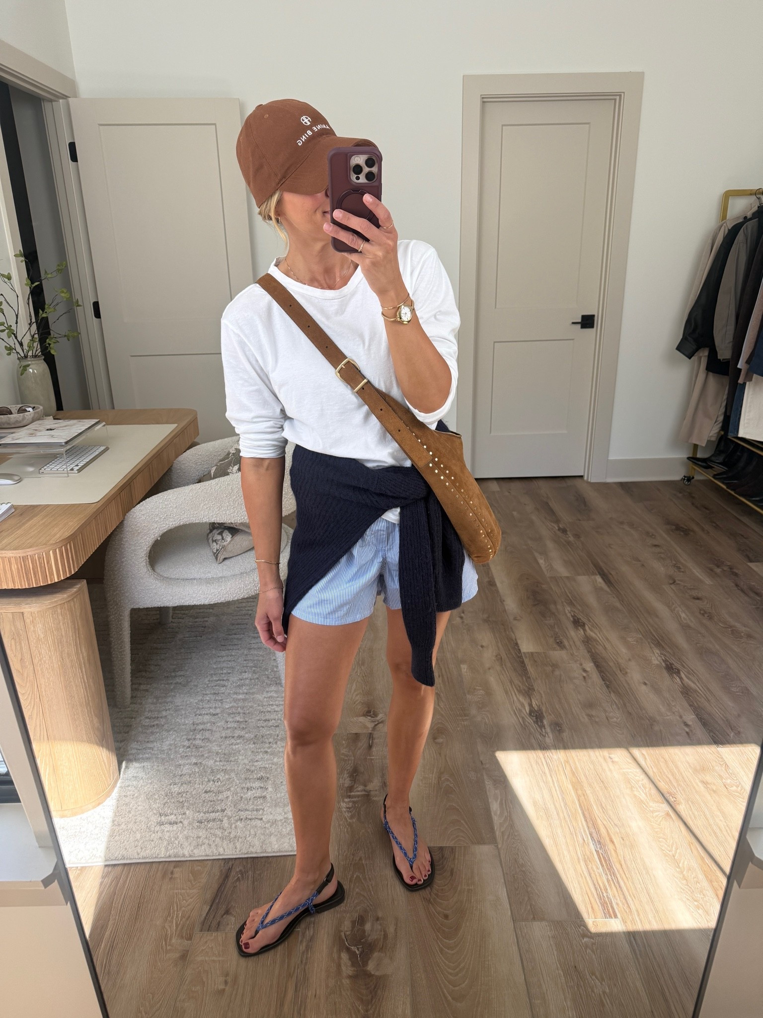 Wearing small shorts, small long sleeve shirt, small sweater, sandals tts

#LTKOver40 #LTKSeasonal #LTKootd