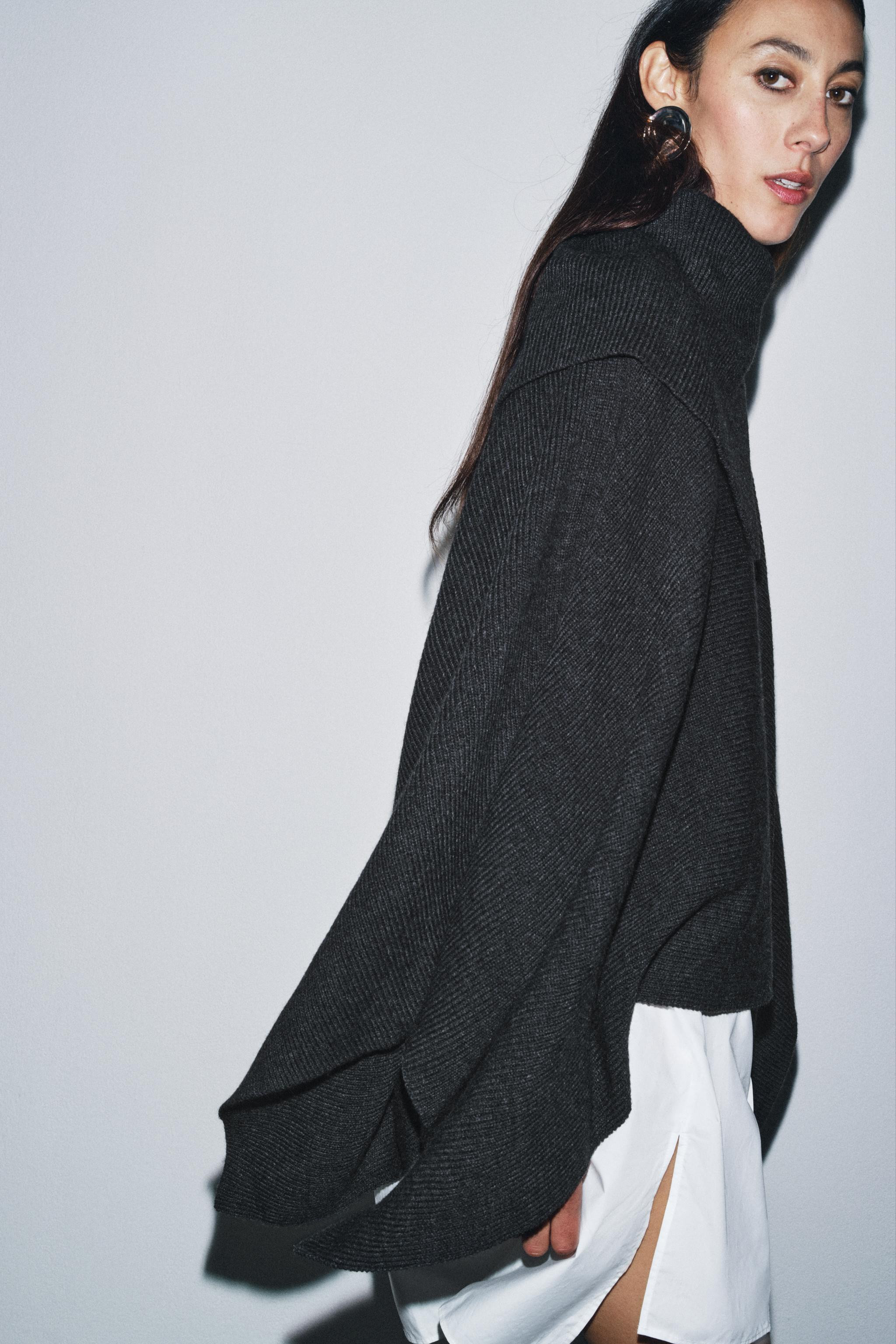 WOOL CAPE WITH ASYMMETRIC COLLAR | Zara US