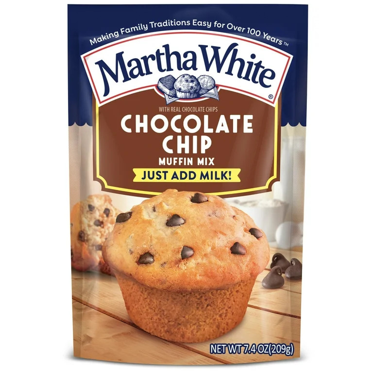 Martha White Chocolate Chip Muffin Mix, 7.4 oz Bag | Walmart (US)