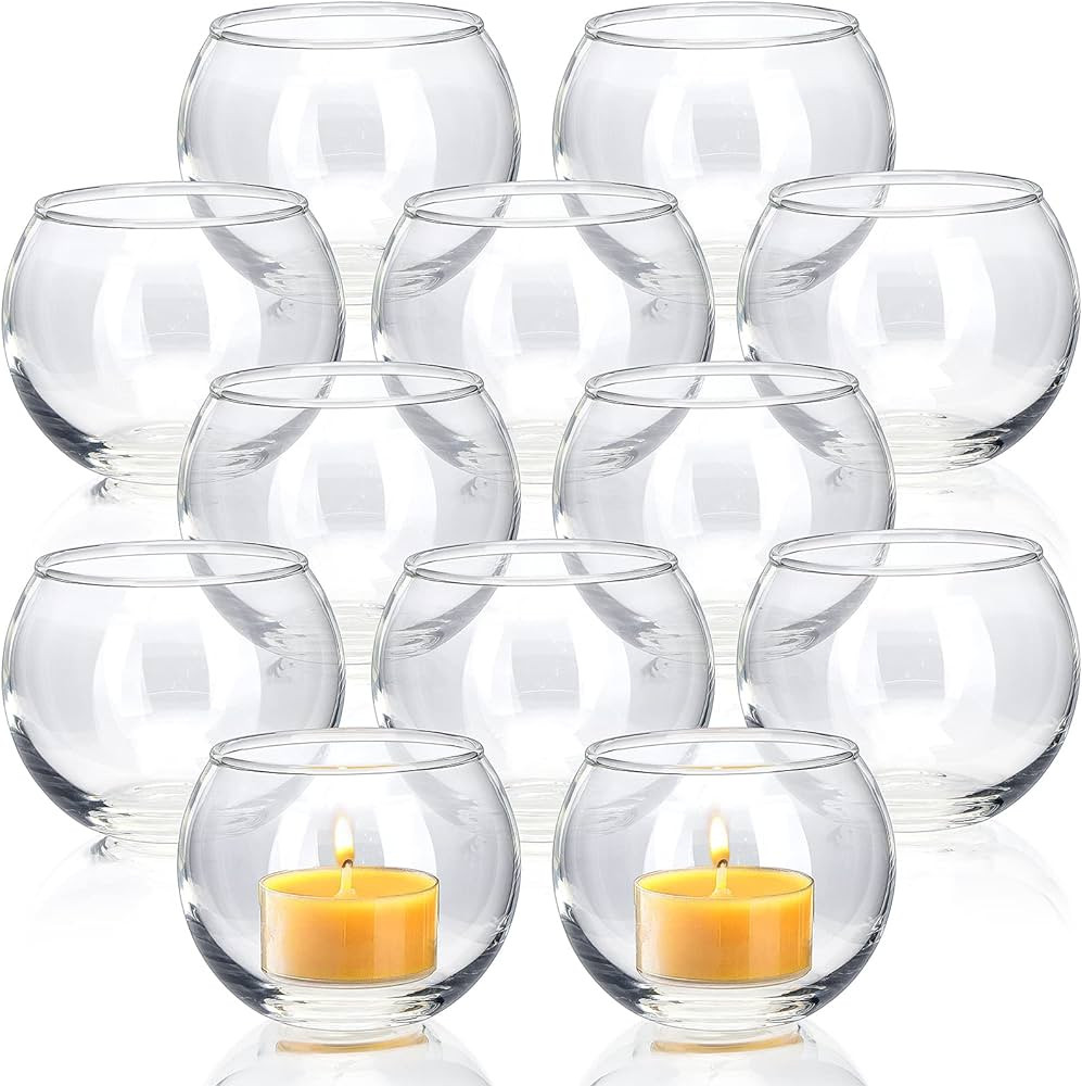 Volens Clear Votive Candle Holders Set of 12, Glass Tealight Candle Holder Bulk for Wedding Decor... | Amazon (US)