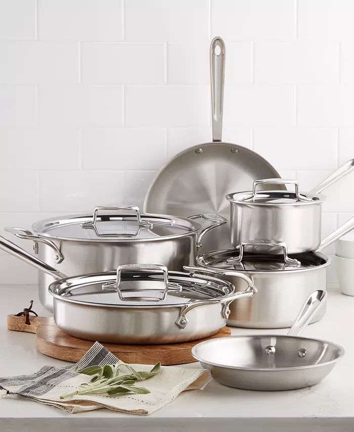 D5 Brushed Stainless Steel Cookware Set, 10 Piece Set | Macy's Canada