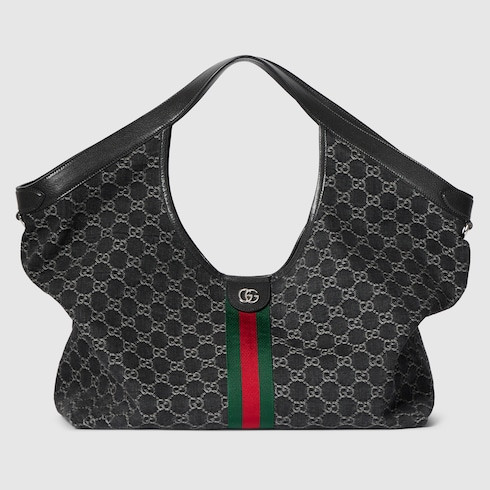 GUCCI Giglio Large Tote Bag, Black, Fabric | Gucci (US)