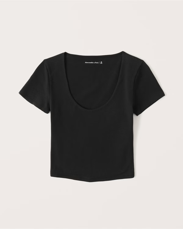Women's Cotton Seamless Fabric Scoopneck Tee | Women's Tops | Abercrombie.com | Abercrombie & Fitch (US)
