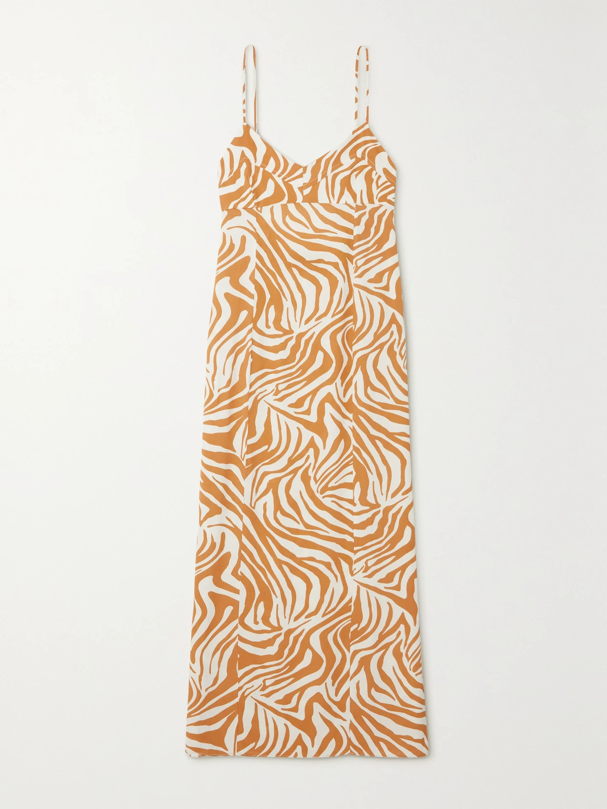 Haight - Beca Zebra-print Crepe Maxi Dress - Neutrals | NET-A-PORTER (US)