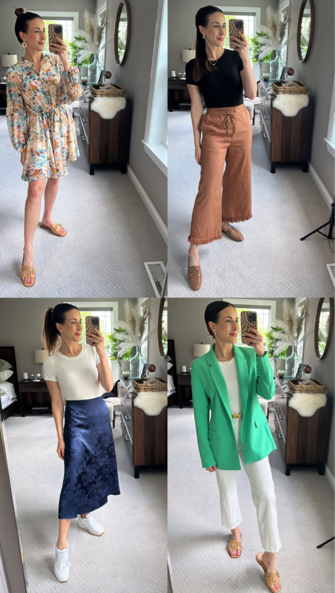 Amazon back to school teacher style: Amazon has a large selection of teacher fashion pieces to create the perfect teaching outfit including these Blazers, high waisted midi skirts, palazzo pants, short sleeve bodysuit, straight ankle jeans, floral short dresses, hair accessories, gold jewelry, leather belts, loafers, classic white sneakers, square toe summer slides. This is the perfect work outfit, office outfit, back to school outfit, teacher outfit, teacher style, workwear, business casual outfits. I am wearing a small in the drop blazer, skirt, dress, brown pants and body suit. I wear a medium in the light green blazer and a 25 in the jeans which are true to size. All shoes fit TTS too. I am 5’4.5  

#LTKworkwear #LTKBacktoSchool #LTKstyletip