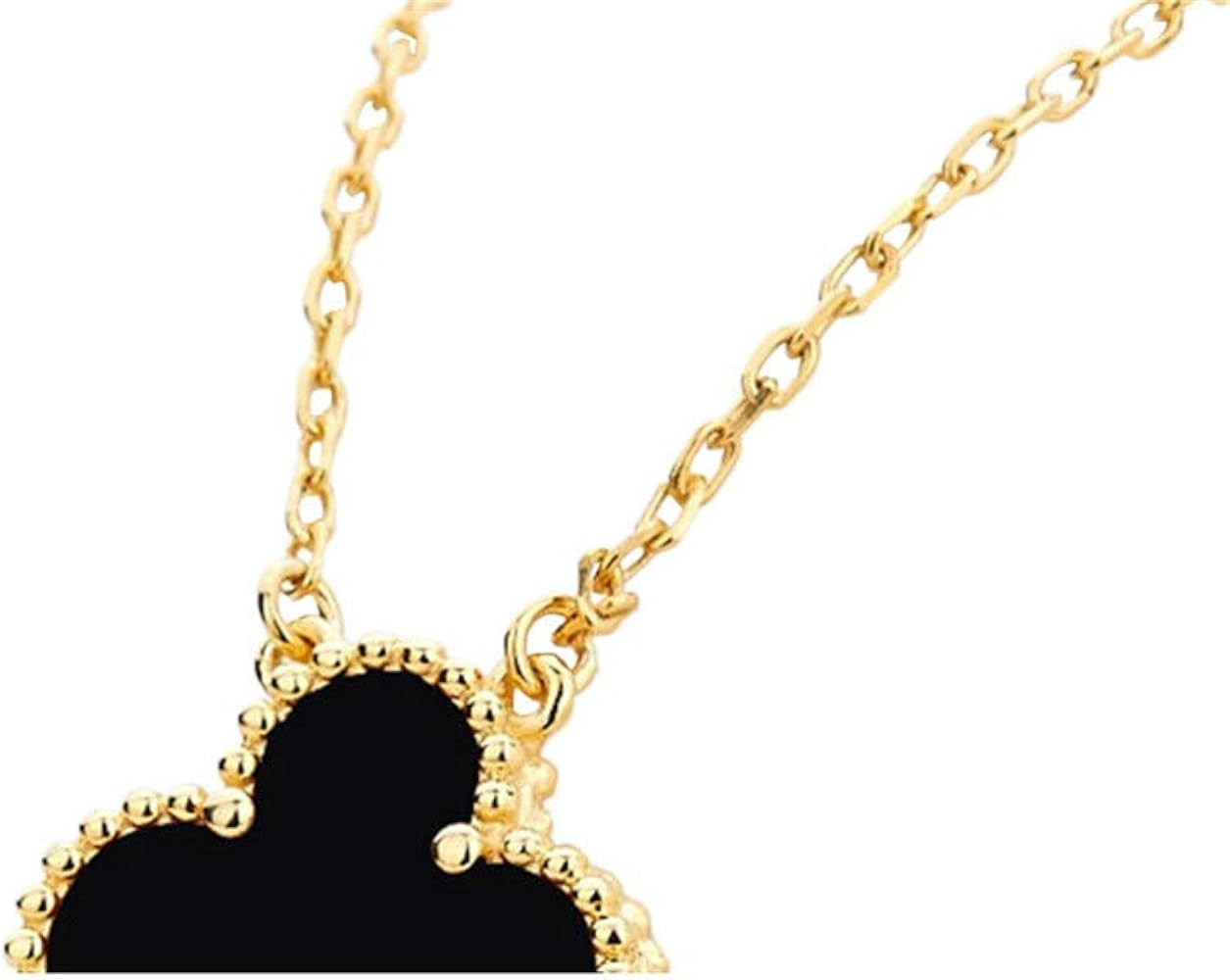 Van Fashion Classic Plated 18K Gold Agate Lucky Four Leaf Clover Necklace/4 Leaf Clover Necklace ... | Amazon (CA)