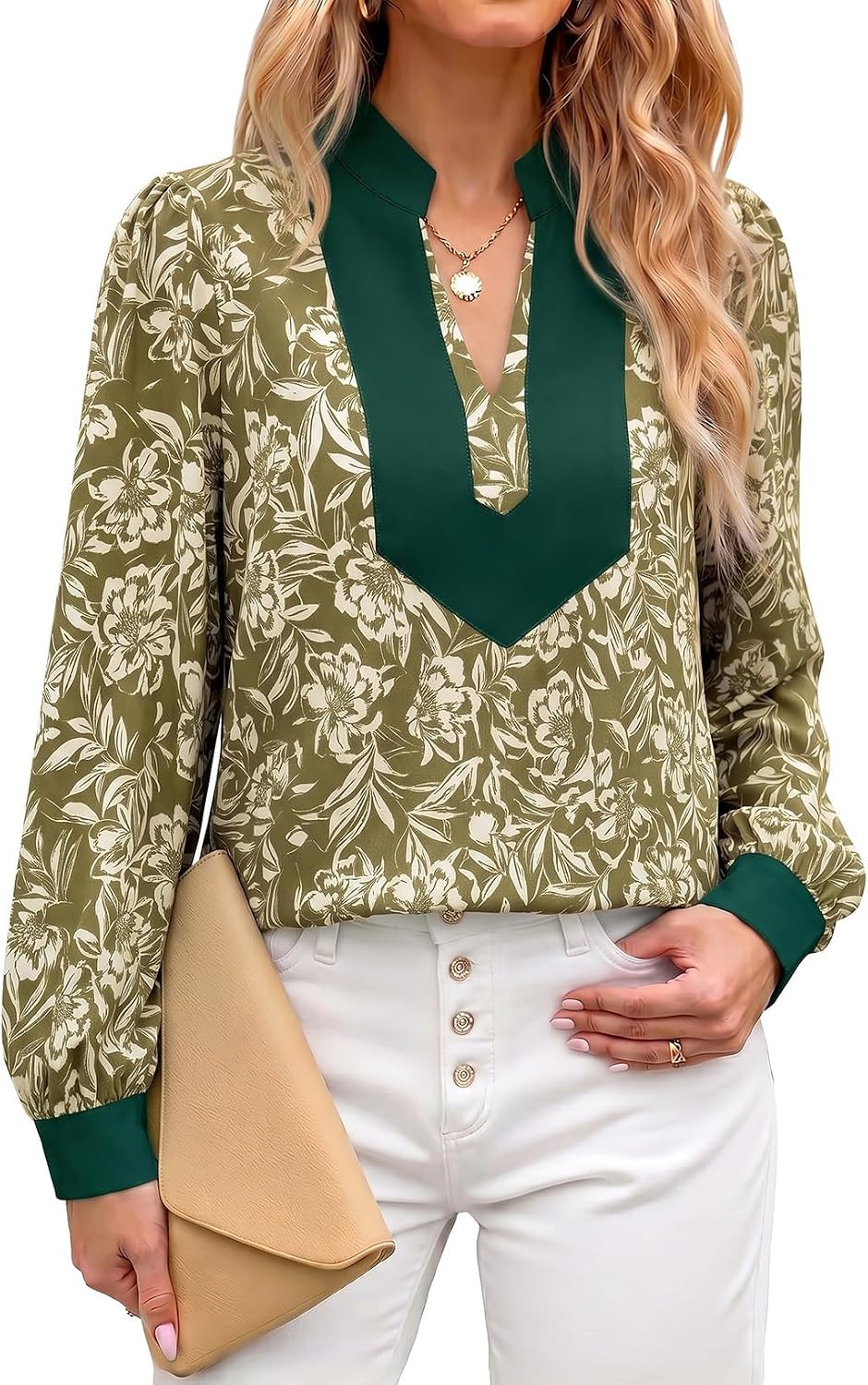 Dokotoo Women's Floral Boho Tops 2026 Fall Patchwork Blouses Shirts Outfits | Amazon (US)