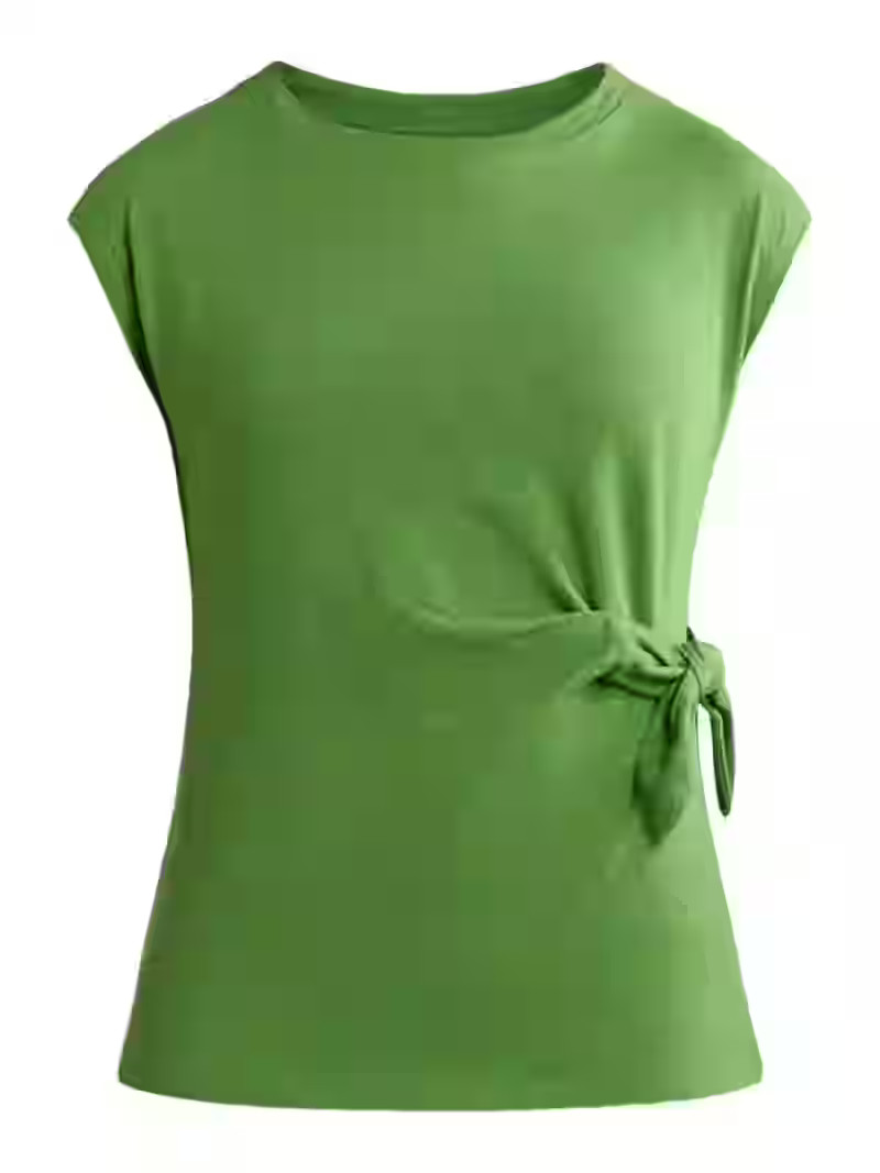 Time and Tru Women's Cotton Side Tie Top, Sizes XS-XXXL | Walmart (US)