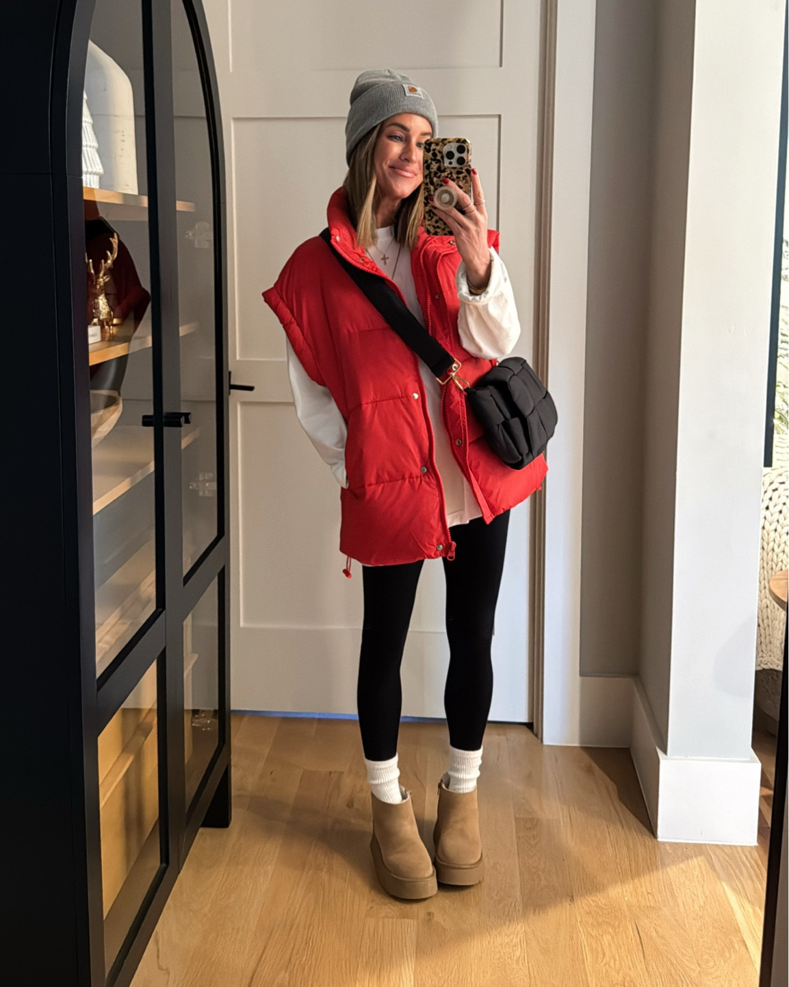 Casual fall fashion 🤌🏼🤎 both colors of my vest are on SALE today, and so is my initial necklace! 💃 wearing a small in the vest and long sleeve. This would also be cute with jeans! 

#LTKStyleTip #LTKSaleAlert #LTKFindsUnder50