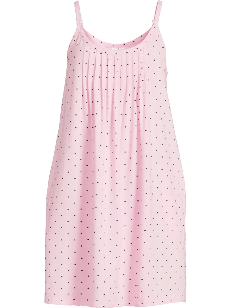 Joyspun Women's Cotton Blend Pleated Sleep Chemise with Pockets, Sizes S to 3X | Walmart (US)