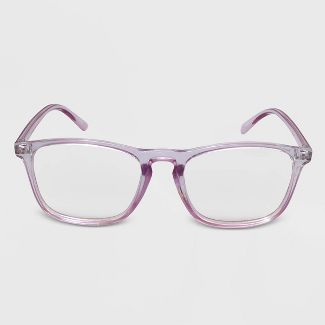 Women's Blue Light Filtering Square Rectangle Glasses - Wild Fable™ Purple | Target