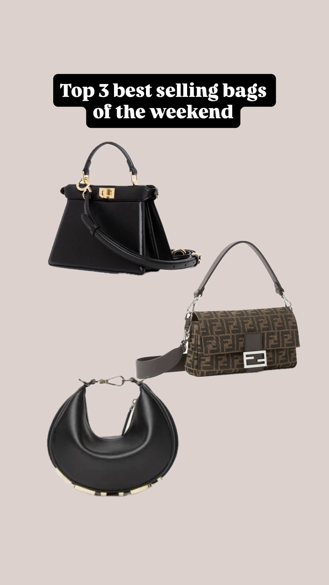 Top 3 trending bags this week
Fendi bags
Nostalgia 
Baguette
Designer bag 
Gift ideas

#LTKsummer #LTKworkwear #LTKstyletip