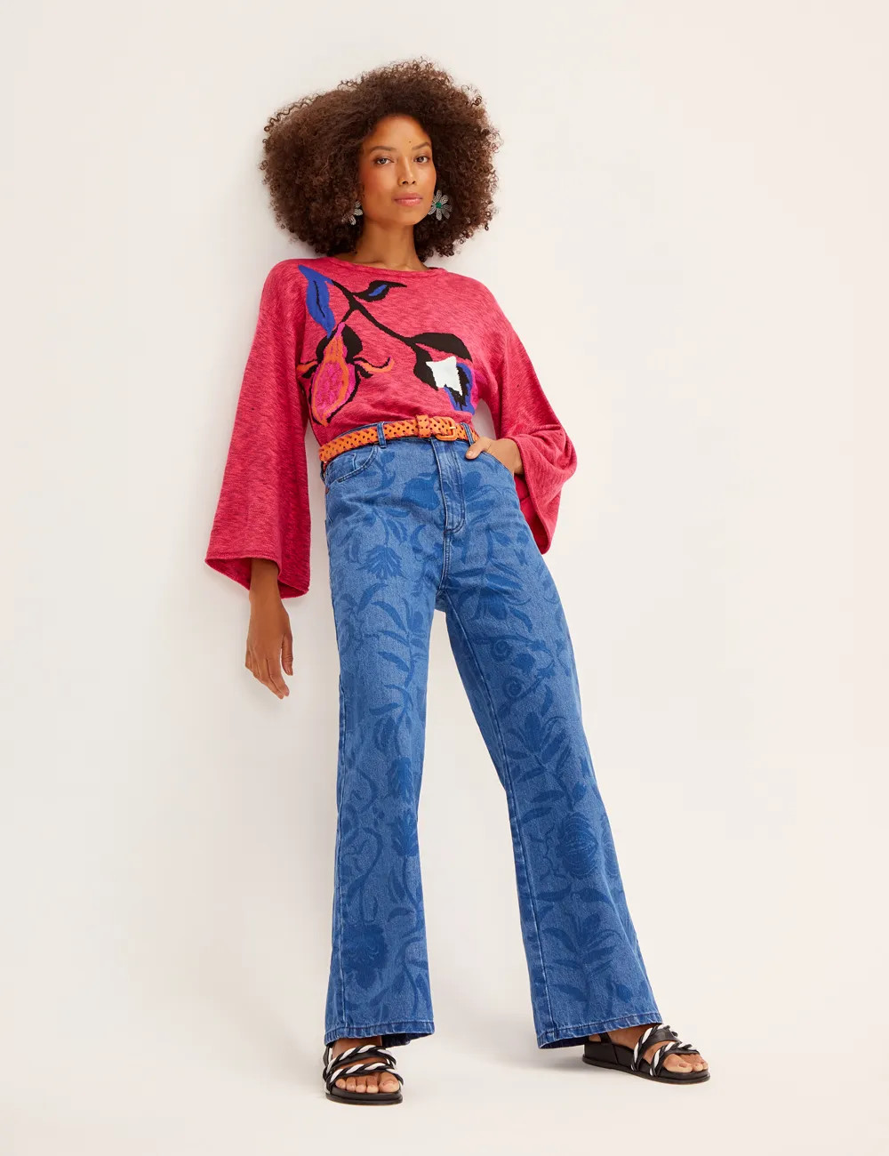 Calca Jeans Wide Estampa Guadalupe | OffPremium (BR)