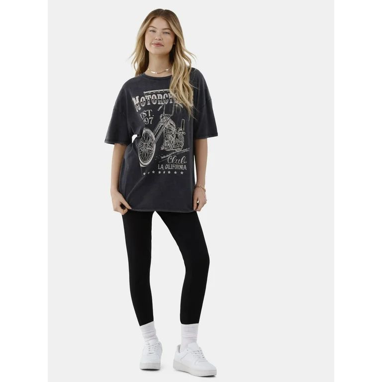 No Boundaries Graphic Boyfriend Tee, Women’s and Women’s Plus | Walmart (US)